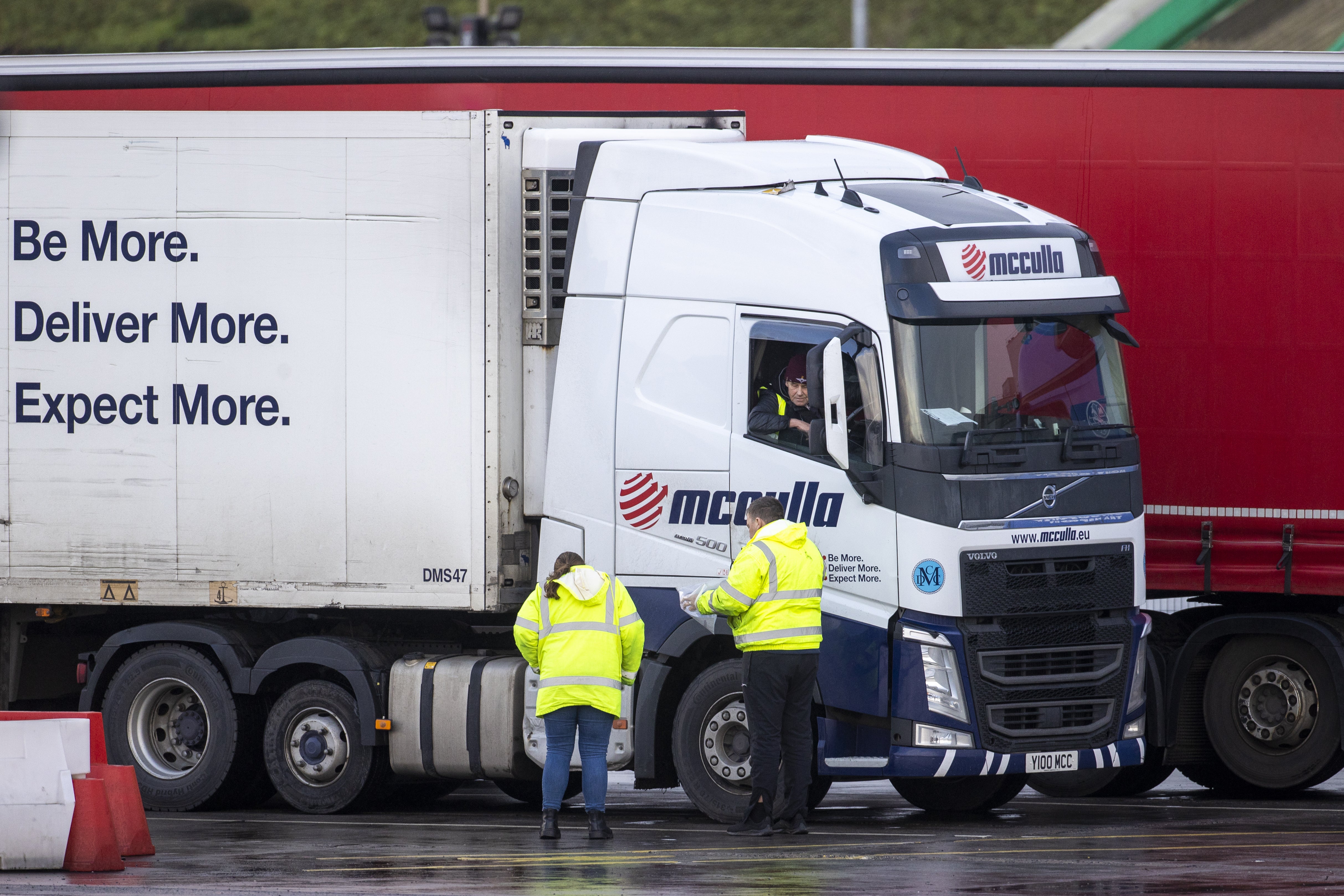 Paperwork being checked by staff at the Port of Belfast (PA)