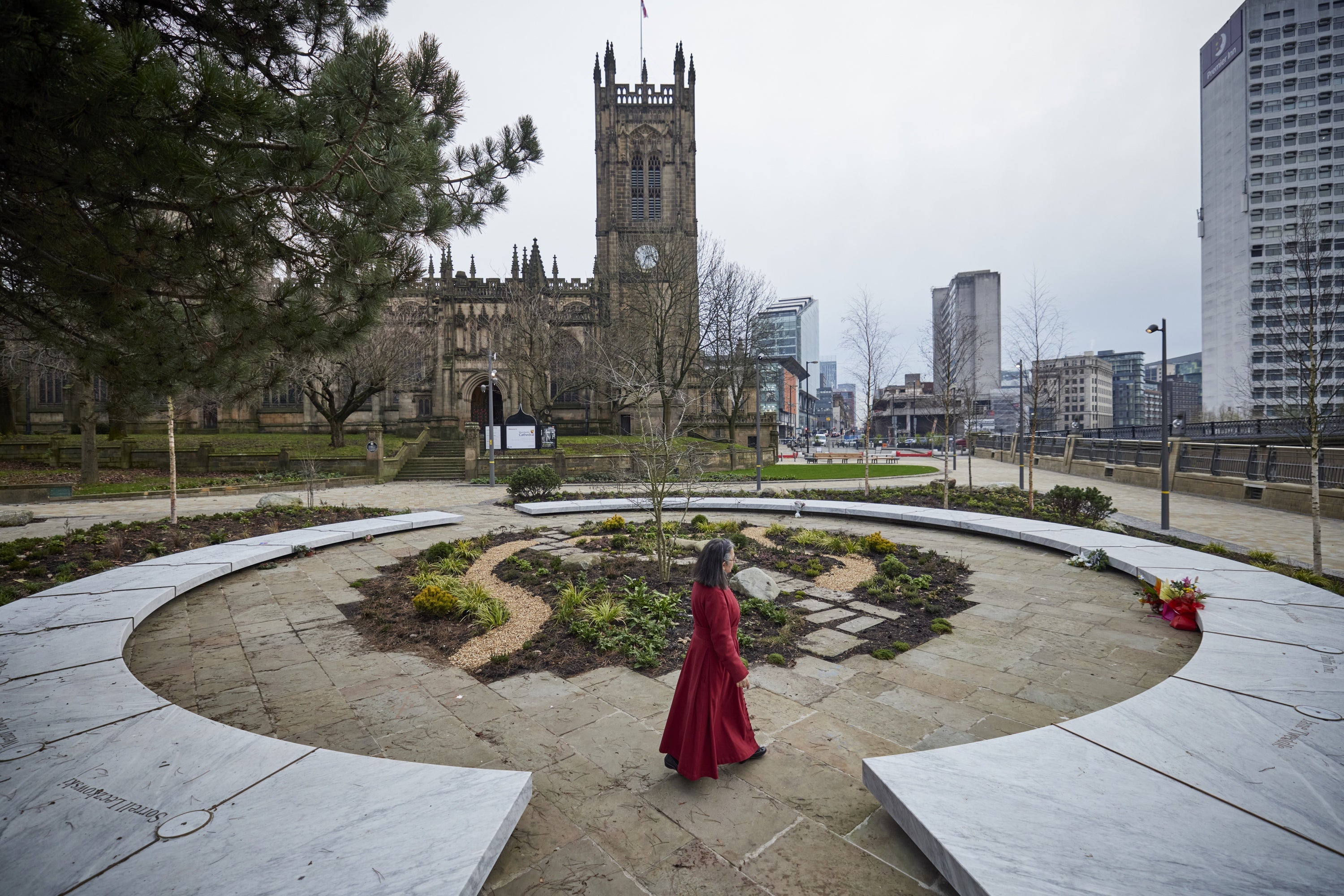 A man has been charged with vandalising the Glade of LIght memorial, a tribute to the 22 people murdered in the Manchester Arena terror attack (Mark Waugh/Manchester City Council/PA)