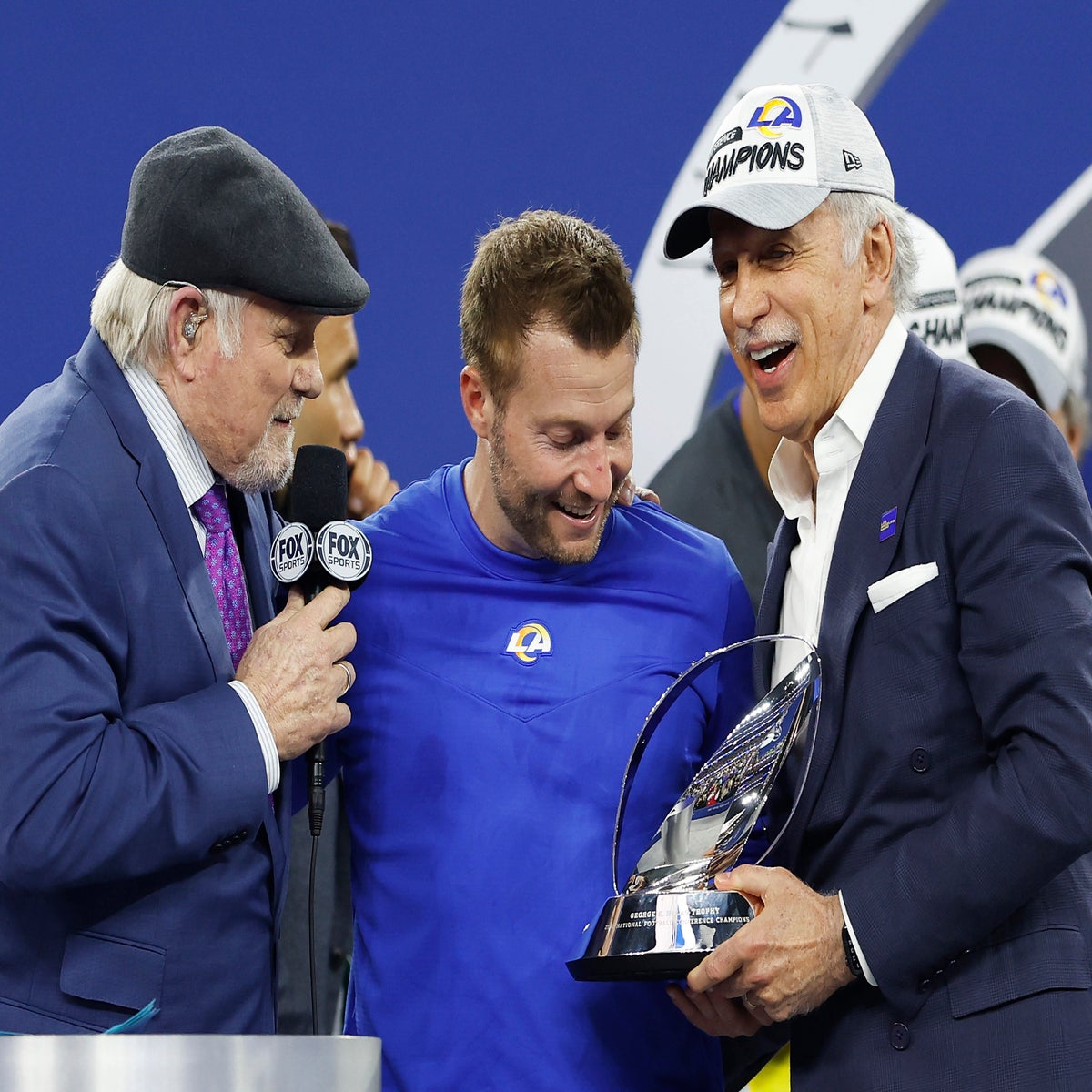 Los Angeles Rams presented with George Halas trophy after winning NFC  Championship