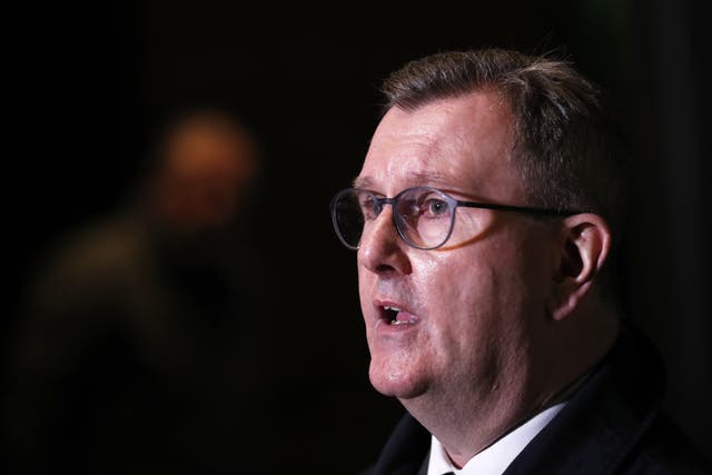 DUP Leader Sir Jeffrey Donaldson has warned that the NI Protocol is risking the union (Peter Morrison/PA)
