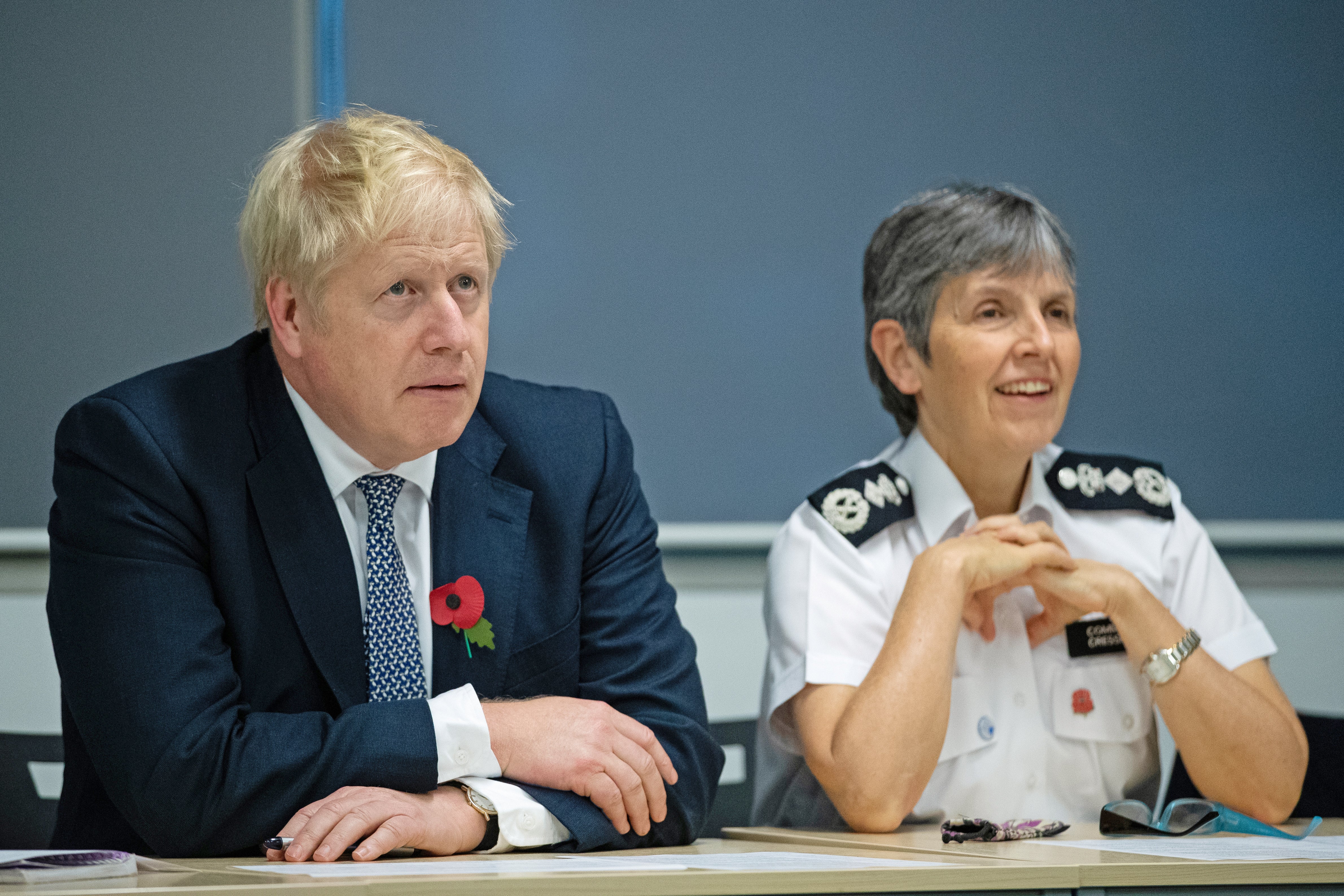 Prime Minister Boris Johnson with Dame Cressida Dick (Aaron Chown/PA)