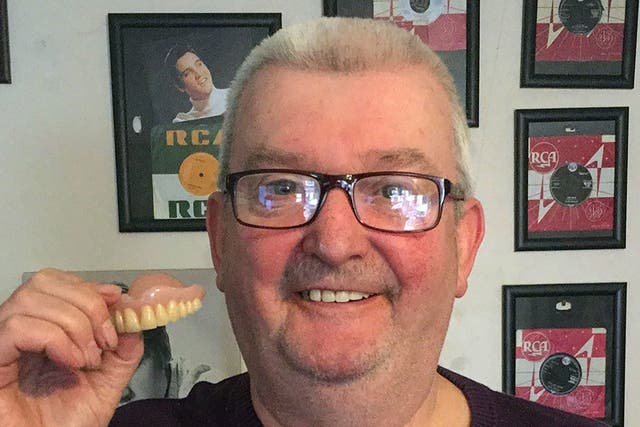 <p>Paul Bishop had his false teeth returned 11 years after he lost them overseas </p>