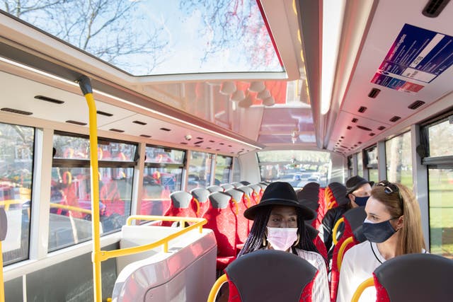 New buses featuring a sunroof, USB chargers and mobile phone holders are ‘vital’ to get people out of their cars, according to public transport bosses in London (TfL/PA)