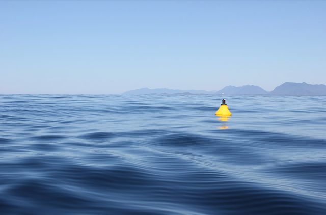 <p>MarineLabs’ rugged ocean sensor buoy deployed off Ucluelet in British Columbia that measured the rogue wave</p>