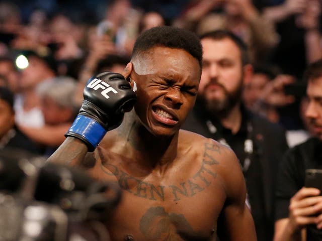 <p>Israel Adesanya ahead of his first fight with Robert Whittaker</p>