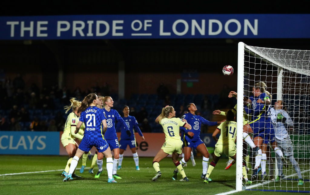 Arsenal had a late corner cleared off the line