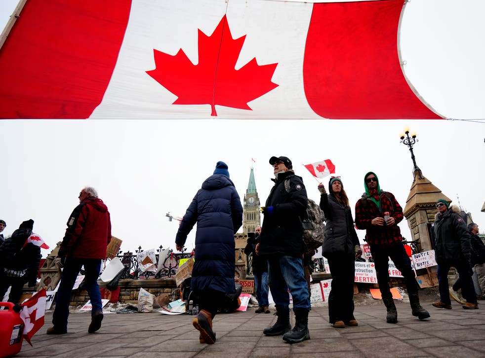 Virus Outbreak Canada Protests
