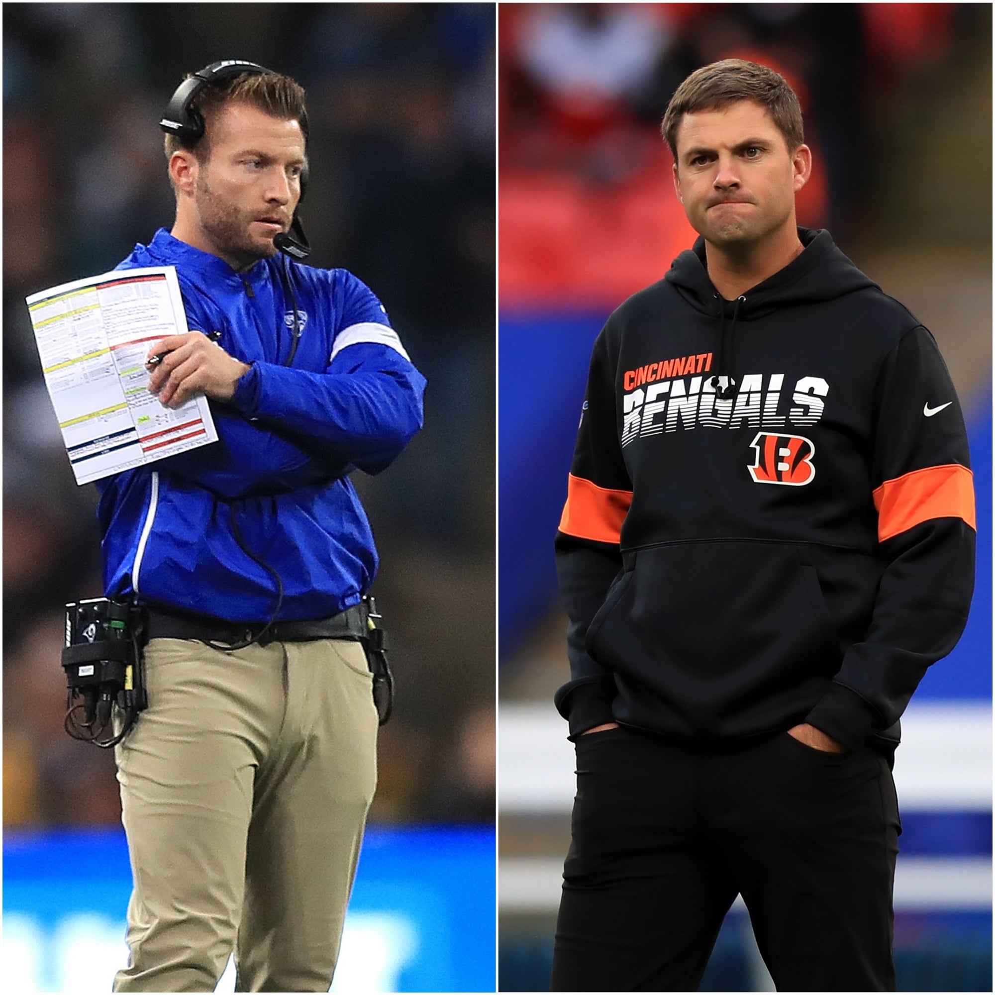 Sean McVay and Zac Taylor go to battle on Sunday (AP)