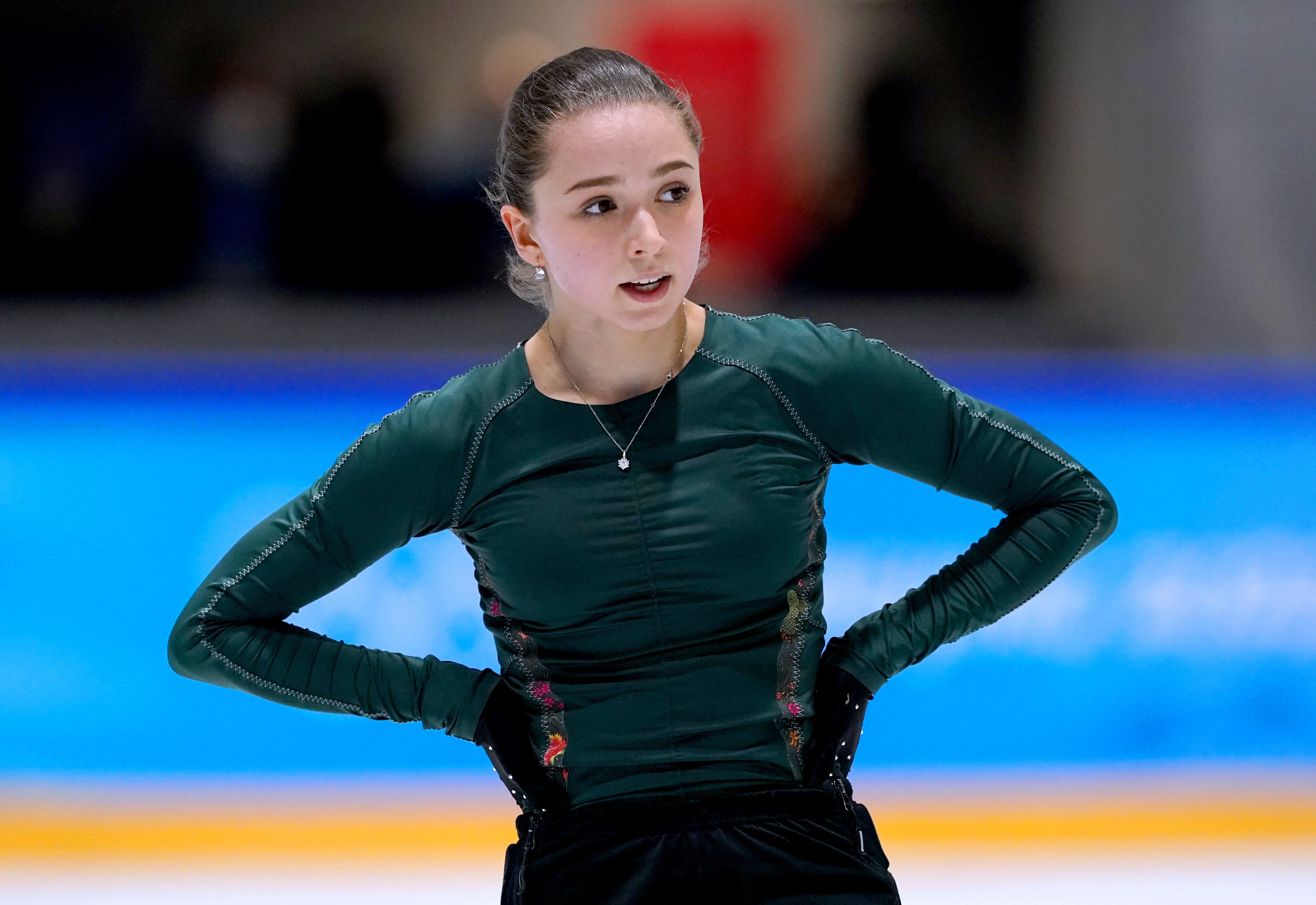 Kamila Valieva returned to Olympic ice on Sunday ahead of her doping tribunal (Andrew Milligan/PA)