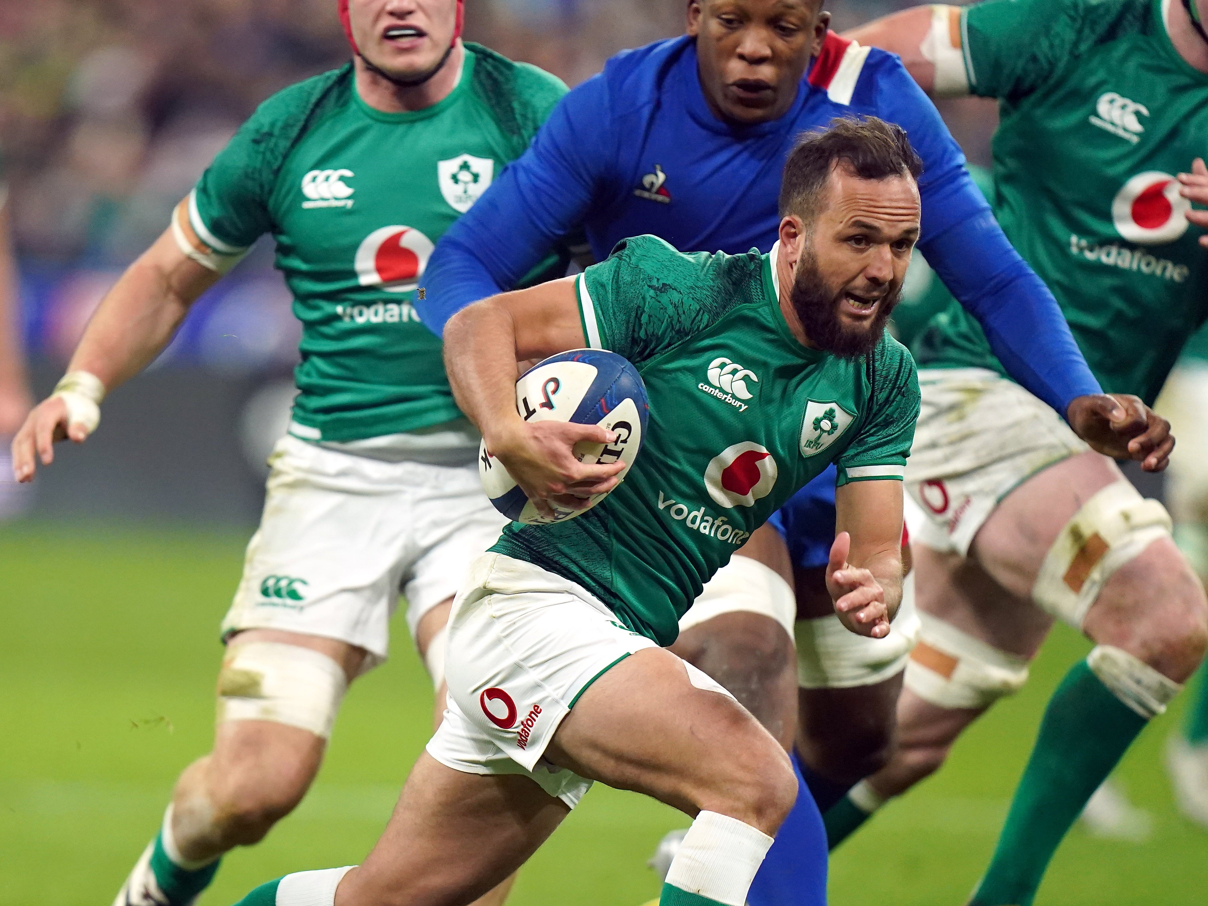 Jamison Gibson-Park scored the third of Ireland’s three tries at Stade de France (Adam Davy/PA)