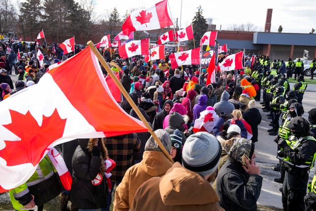APTOPIX Virus Outbreak Canada Protests