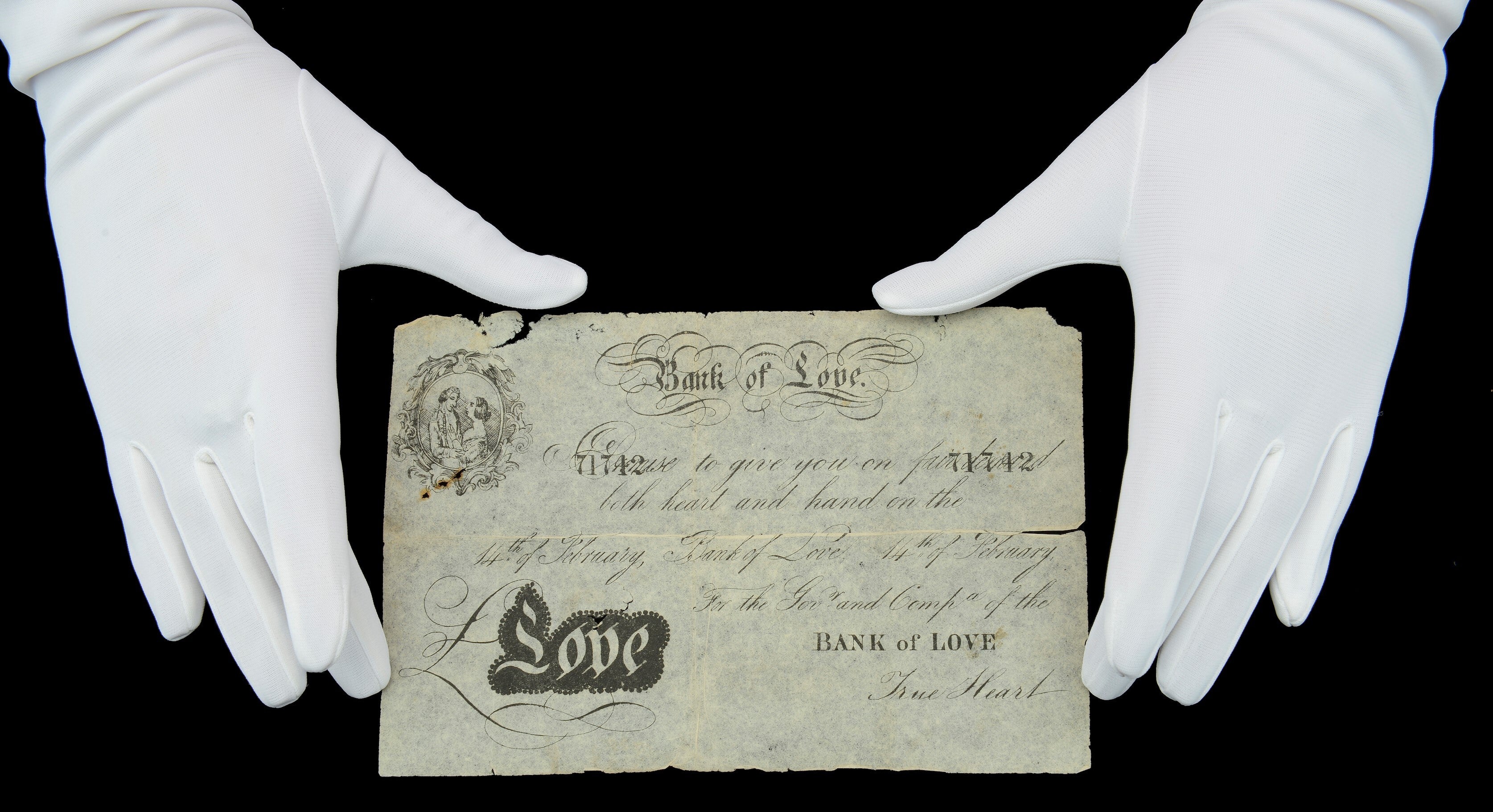 A Valentine’s Day-themed skit note dating from the 19th century which is to be sold at auction by Dix Noonan Webb on February 24 (Henry Browne/PA)