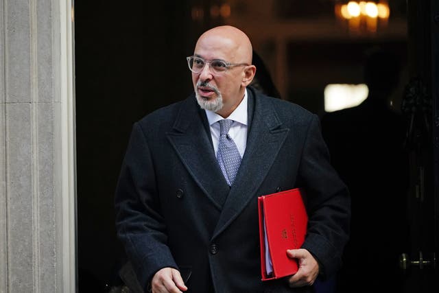 Education Secretary Nadhim Zahawi leaves Downing Street, London, following the government’s weekly Cabinet meeting (Aaron Chown/PA)