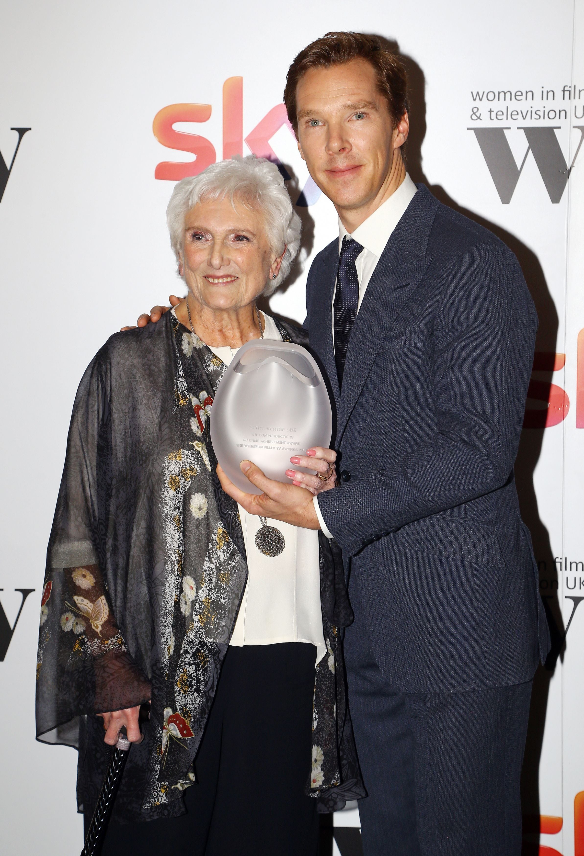 Beryl Vertue with Benedict Cumberbatch (Gareth Fuller/PA)