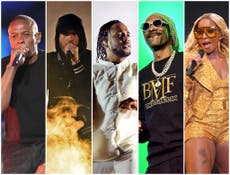 Super Bowl 2022 halftime show live: Eminem and Kendrick Lamar perform back to back in historic hip-hop performance