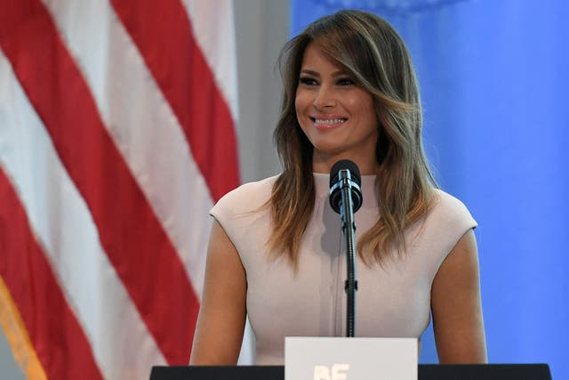 <p>Melania Trump hosts a reception at the UN General Assembly in New York City, September 2018</p>