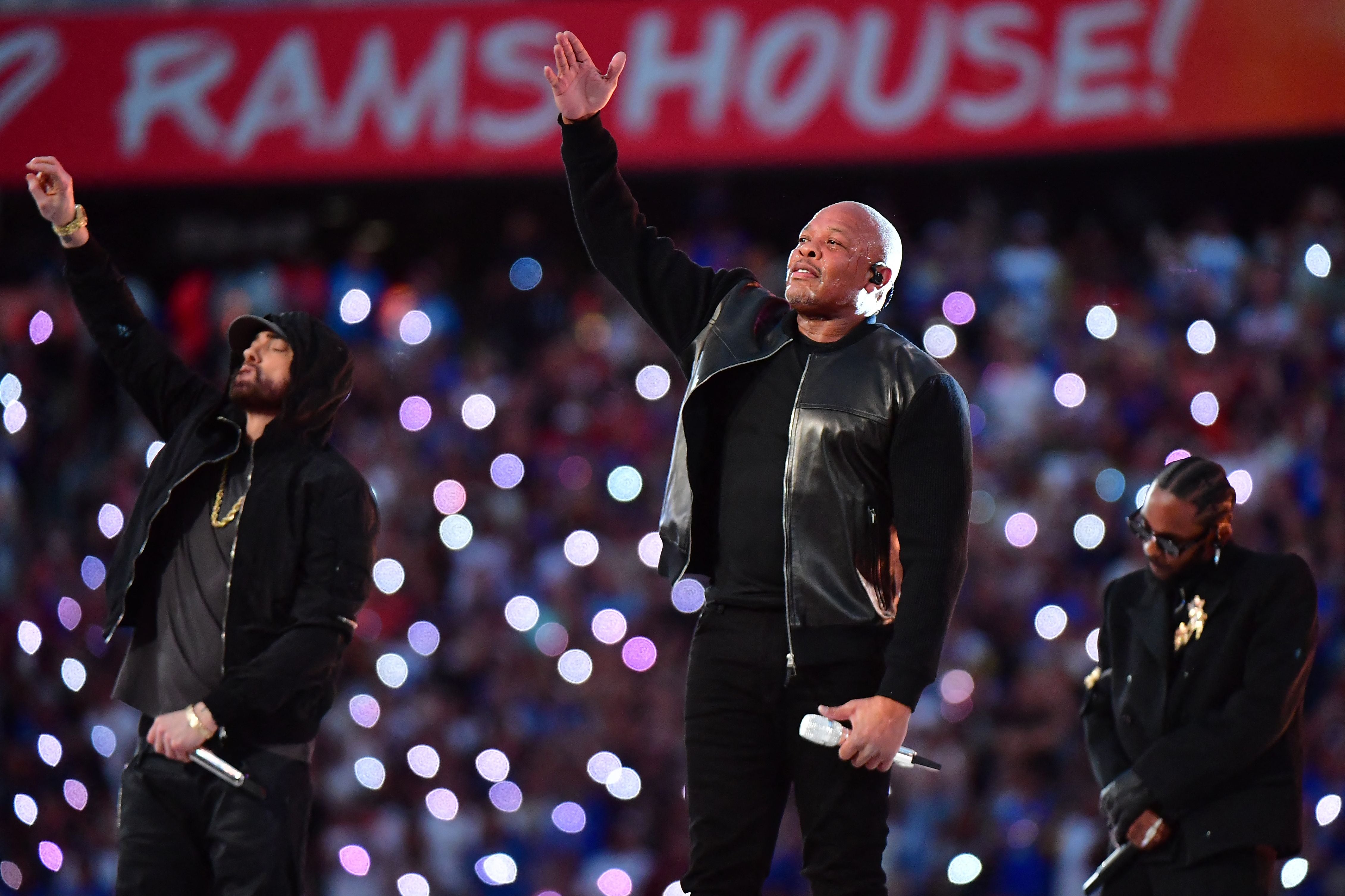 ‘Thank you 4 a beautiful night’: Super Bowl halftime show celebrates hip hop and defies the NFL