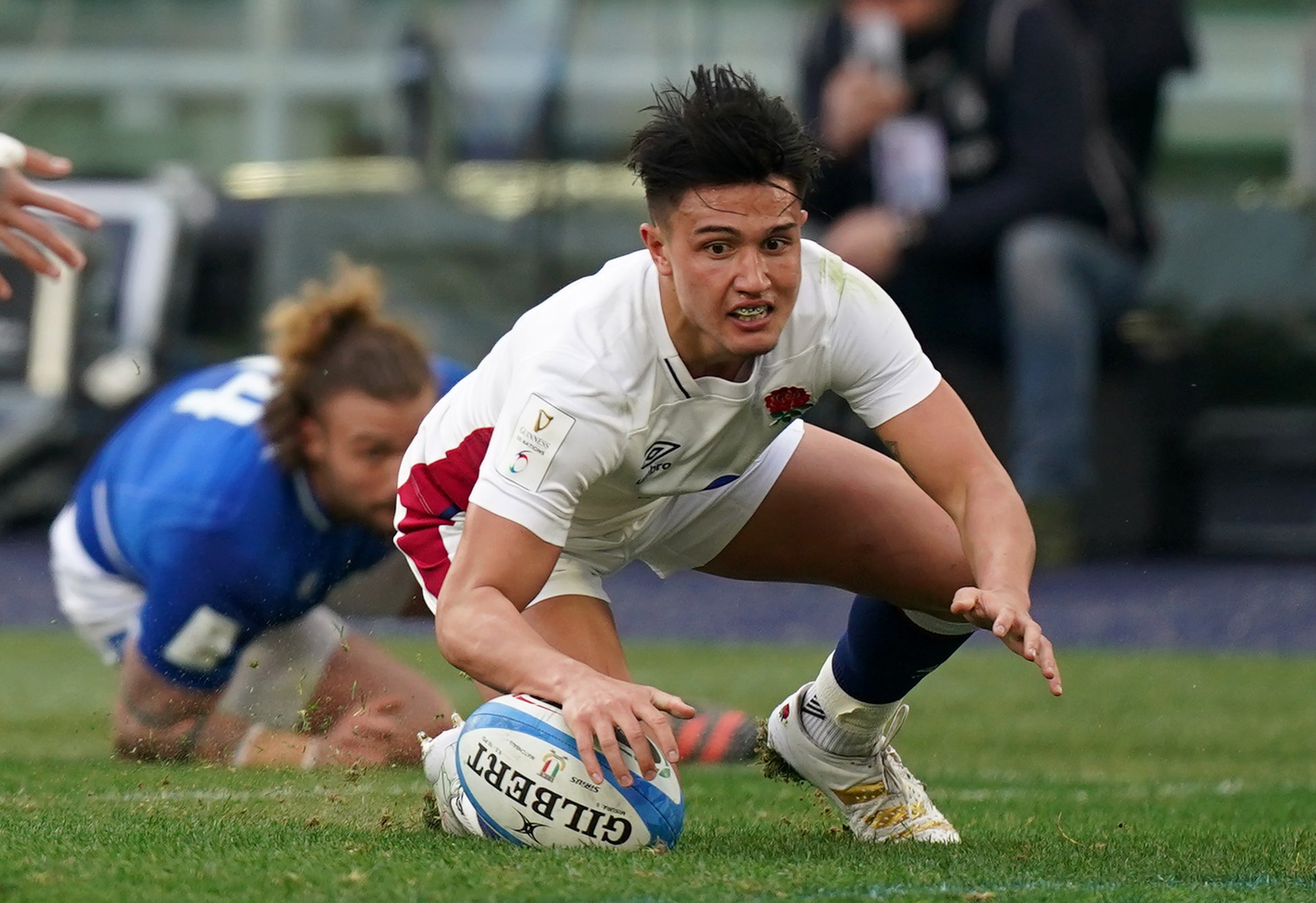 Marcus Smith scored England’s first try in the 33-0 win over Italy in Rome (Mike Egerton/PA)