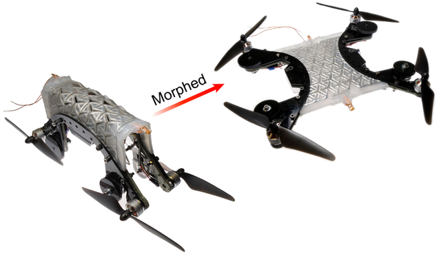 <p>Drone can morph and bend using liquid metal</p>