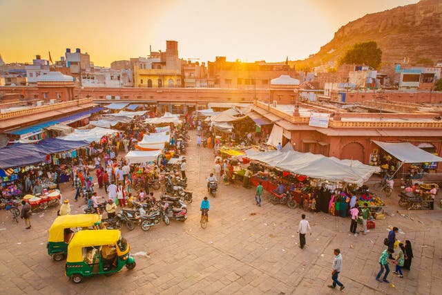 <p>The market in Jodhpur’s Old City</p>