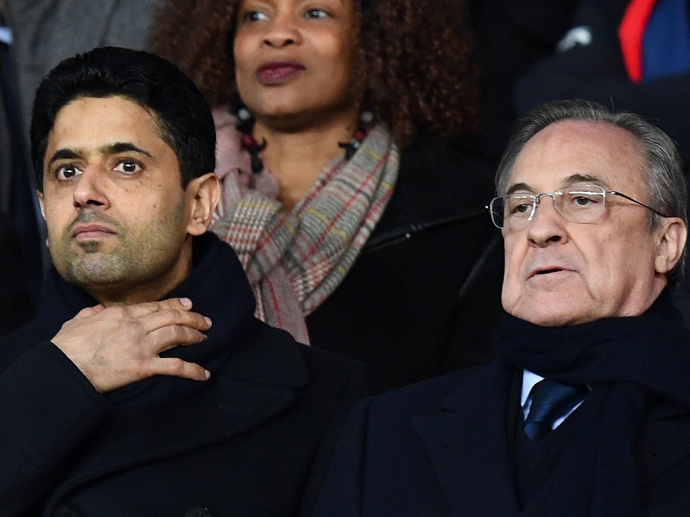 Nasser Al-Khelaifi (left) and Florentino Perez, presidents of PSG and Real Madrid, have a better relationship than many would expect