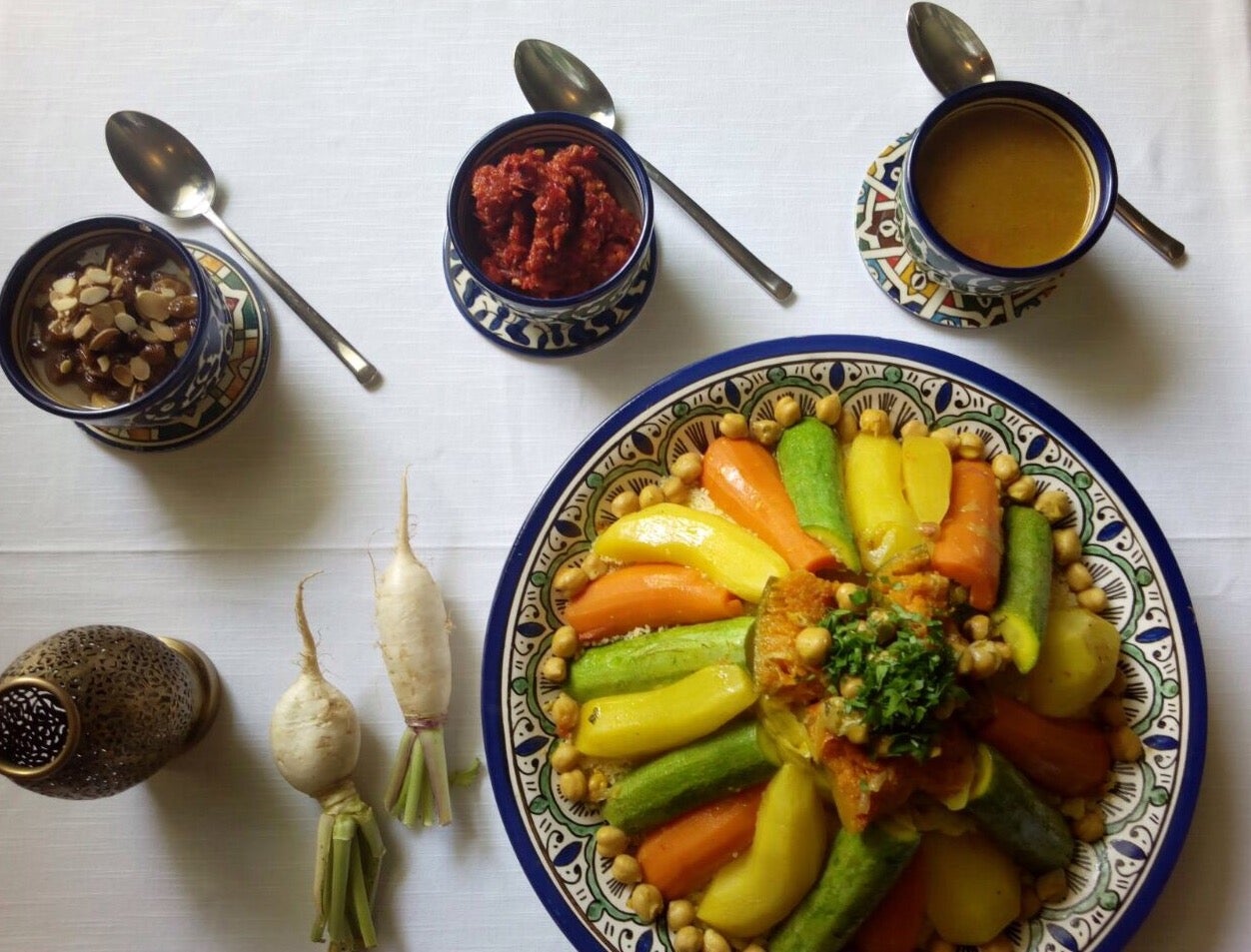 Chow down on traditional Moroccan food at the hotel restaurant