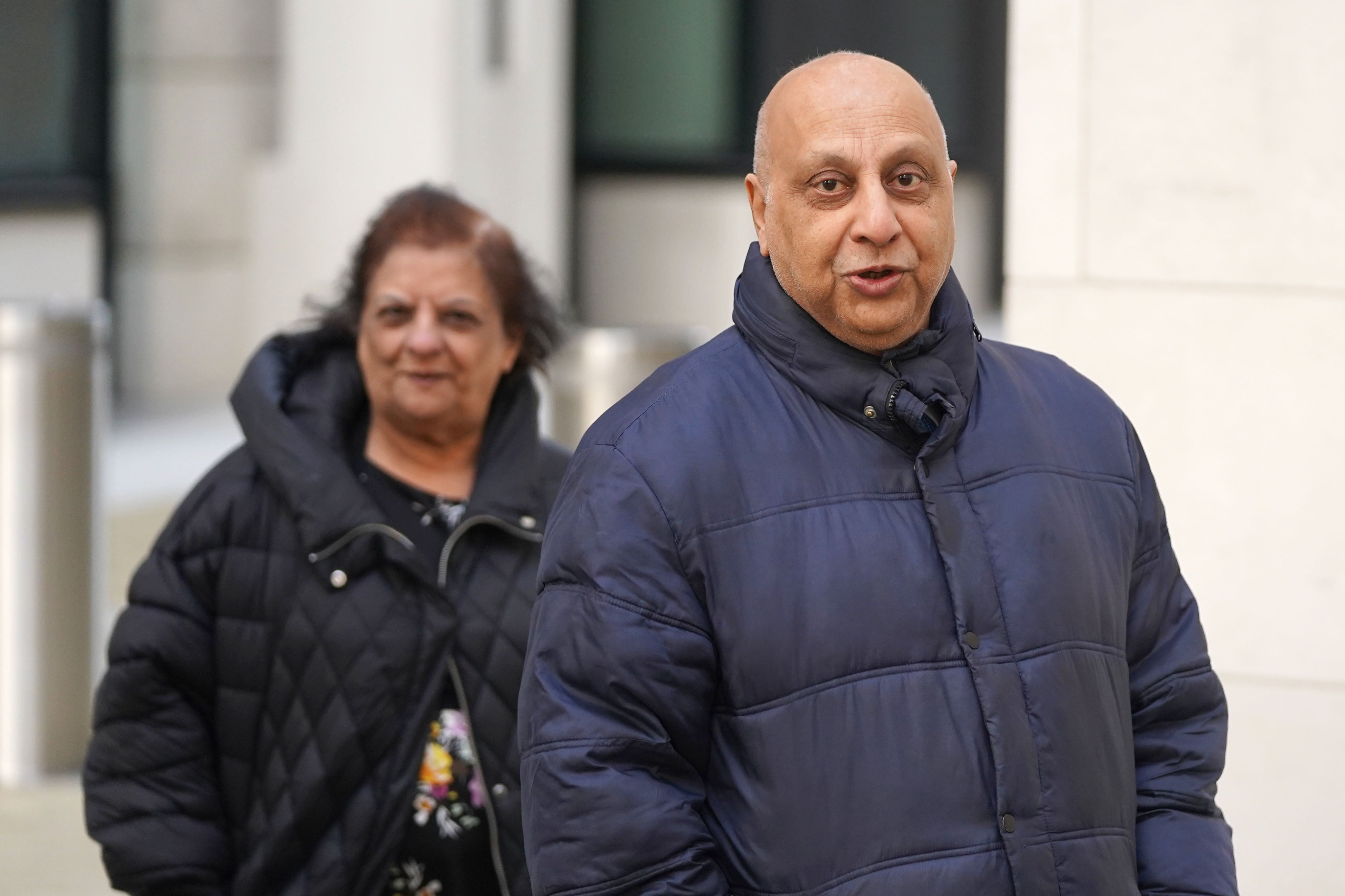 Baljit Sethi, with wife Anjana, arrives at the International Dispute Resolution Centre in London (Stefan Rousseau/PA)