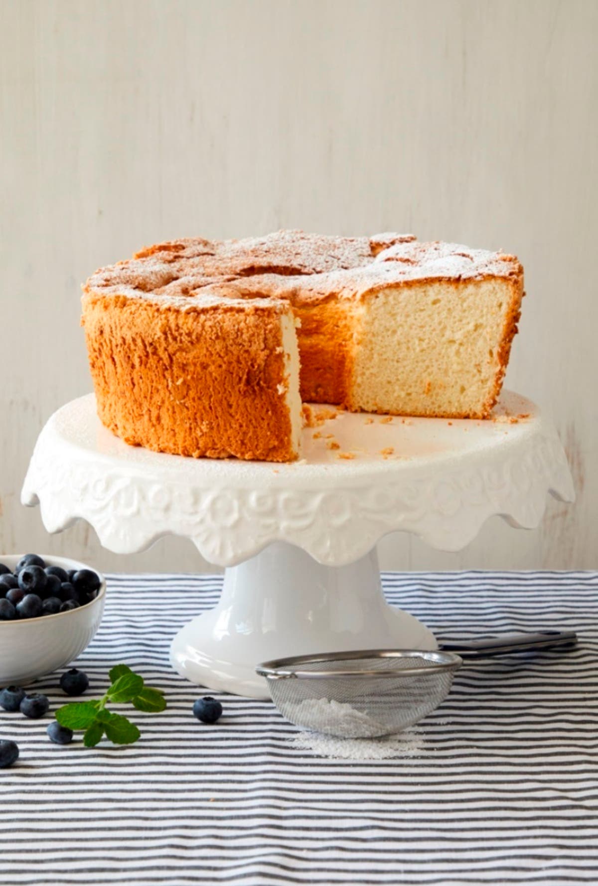 A dozen eggs make this angel food cake light as a feather