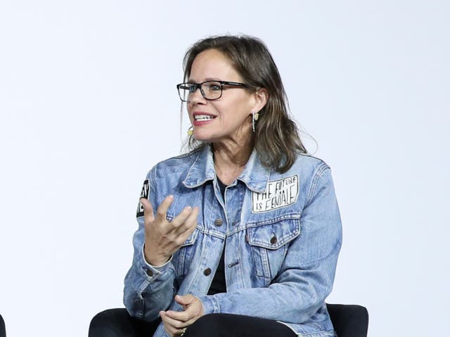 <p>Jennifer Sey, Levi Strauss & Co., Chief Marketing Officer of Global Brands speaks on stage the BoF China Summit during Shanghai Fashion Week at HKRI Taikoo Hui on October 15, 2018 in Shanghai, China</p>