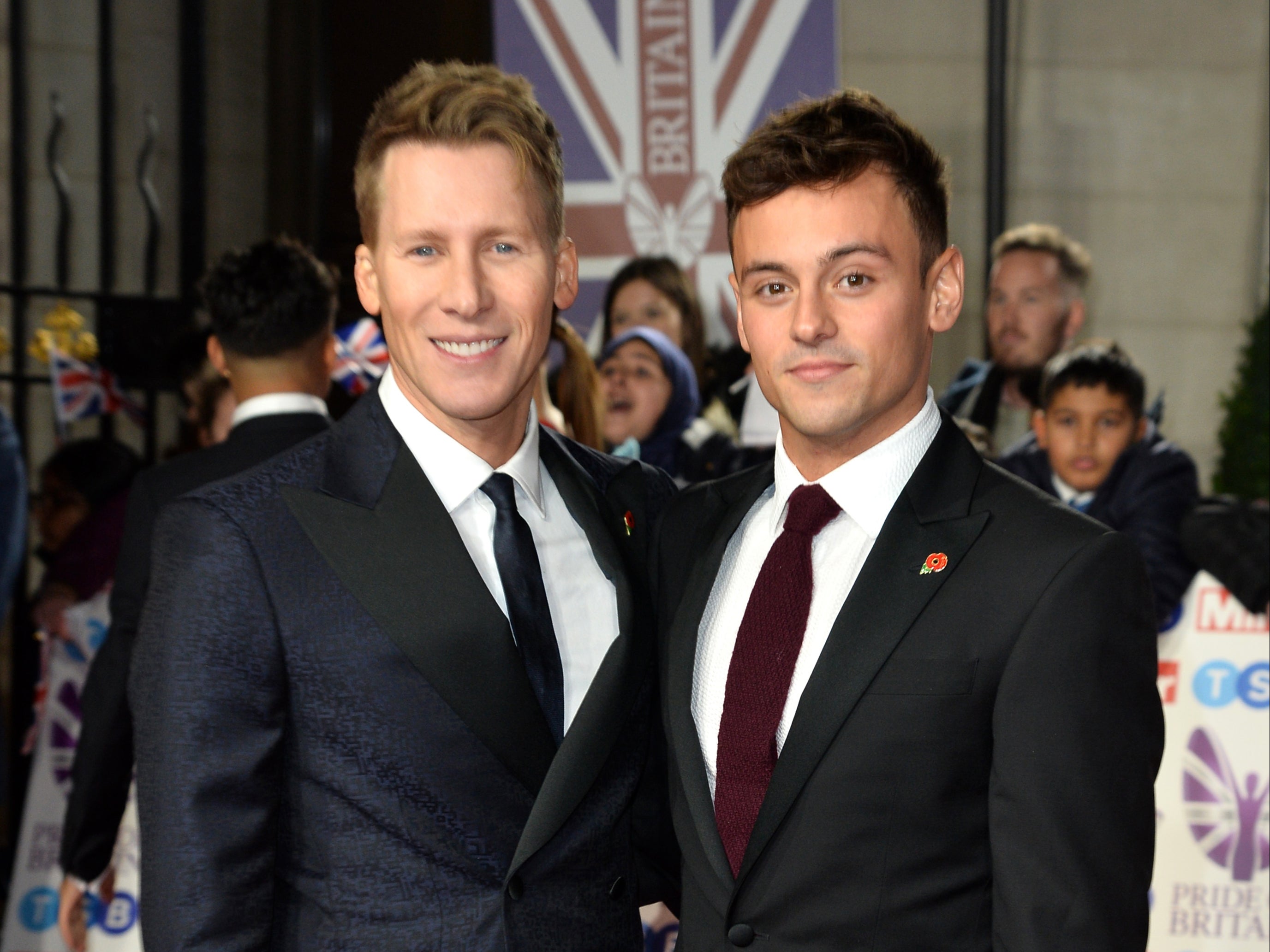 Dustin Lance Black and Tom Daley attends Pride Of Britain Awards 2019 at The Grosvenor House Hotel on October 28, 2019
