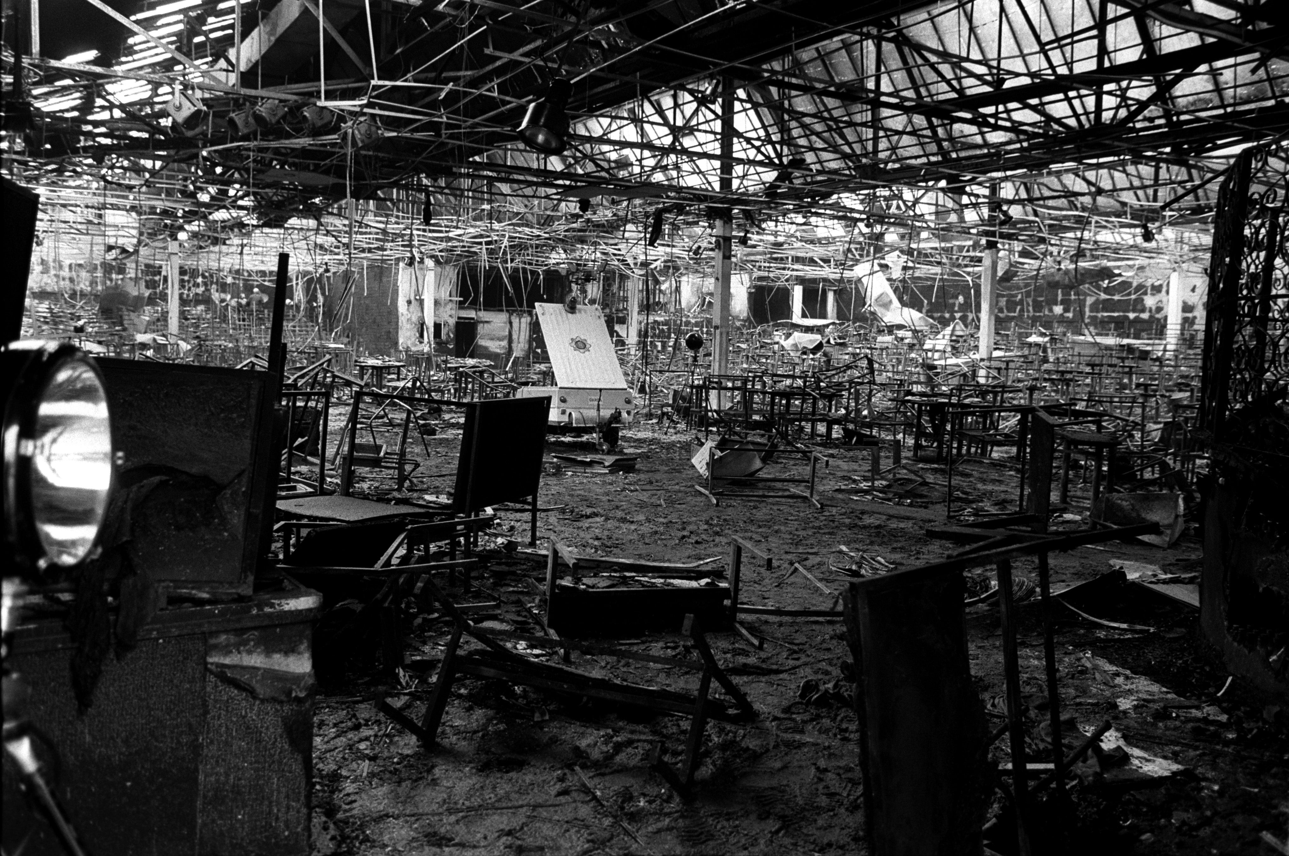 Damage after the 1981 fire at the Stardust nightclub in Dublin