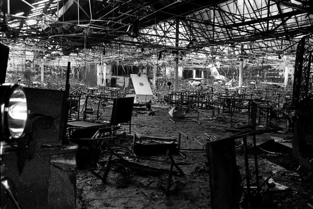 <p>Damage after the 1981 fire at the Stardust nightclub in Dublin</p>