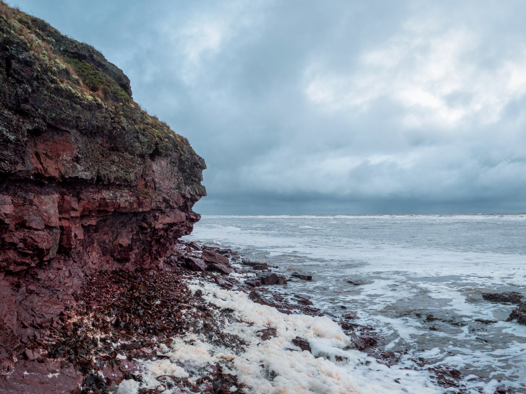 Coastal erosion on the coast of the White Sea, northwest Russia