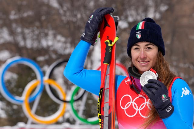 Sofia Goggia won a silver medal in the women’s downhill (Luca Bruno/AP)