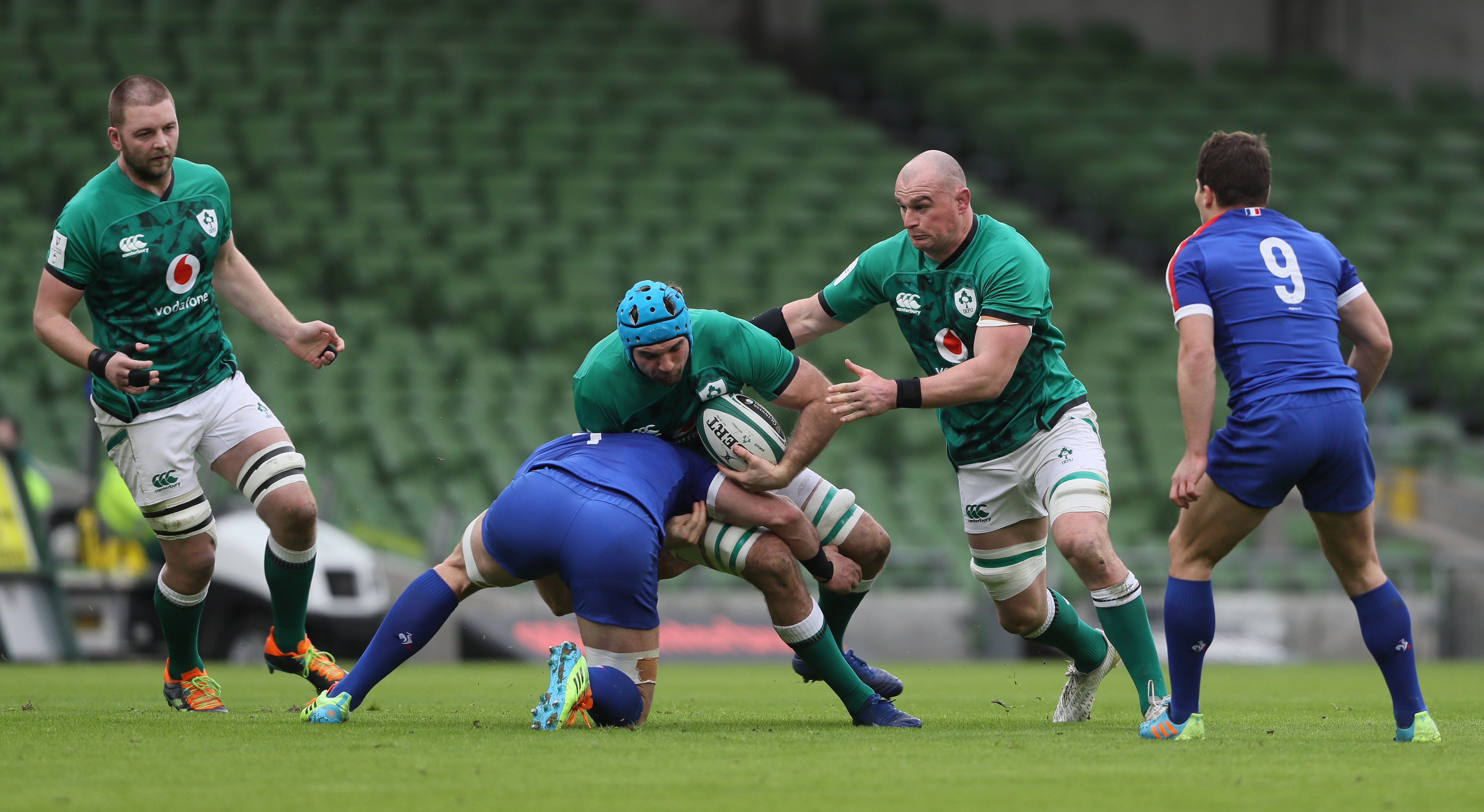Tadhg Beirne, with ball, has won 27 caps for Ireland (Brian Lawless/PA)