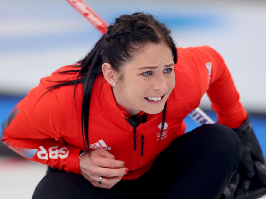 Eve Muirhead in action during Team GB’s win over Japan