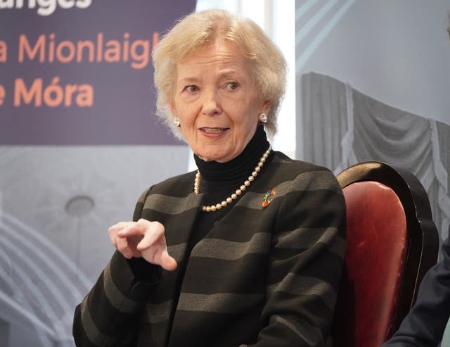 Former President Mary Robinson speaking at an event marking the centenary of Seanad Eireann at Leinster House in Dublin (Niall Carson/PA)