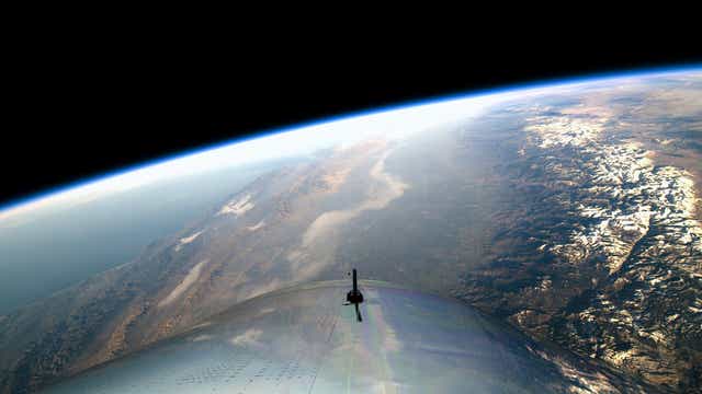 <p>View from space on Virgin Galactic’s first spaceflight</p>
