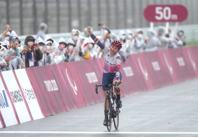 Dame Sarah Storey’s victory in the Paralympic road race earned her a record-breaking 17th gold medal (Tim Goode/PA)