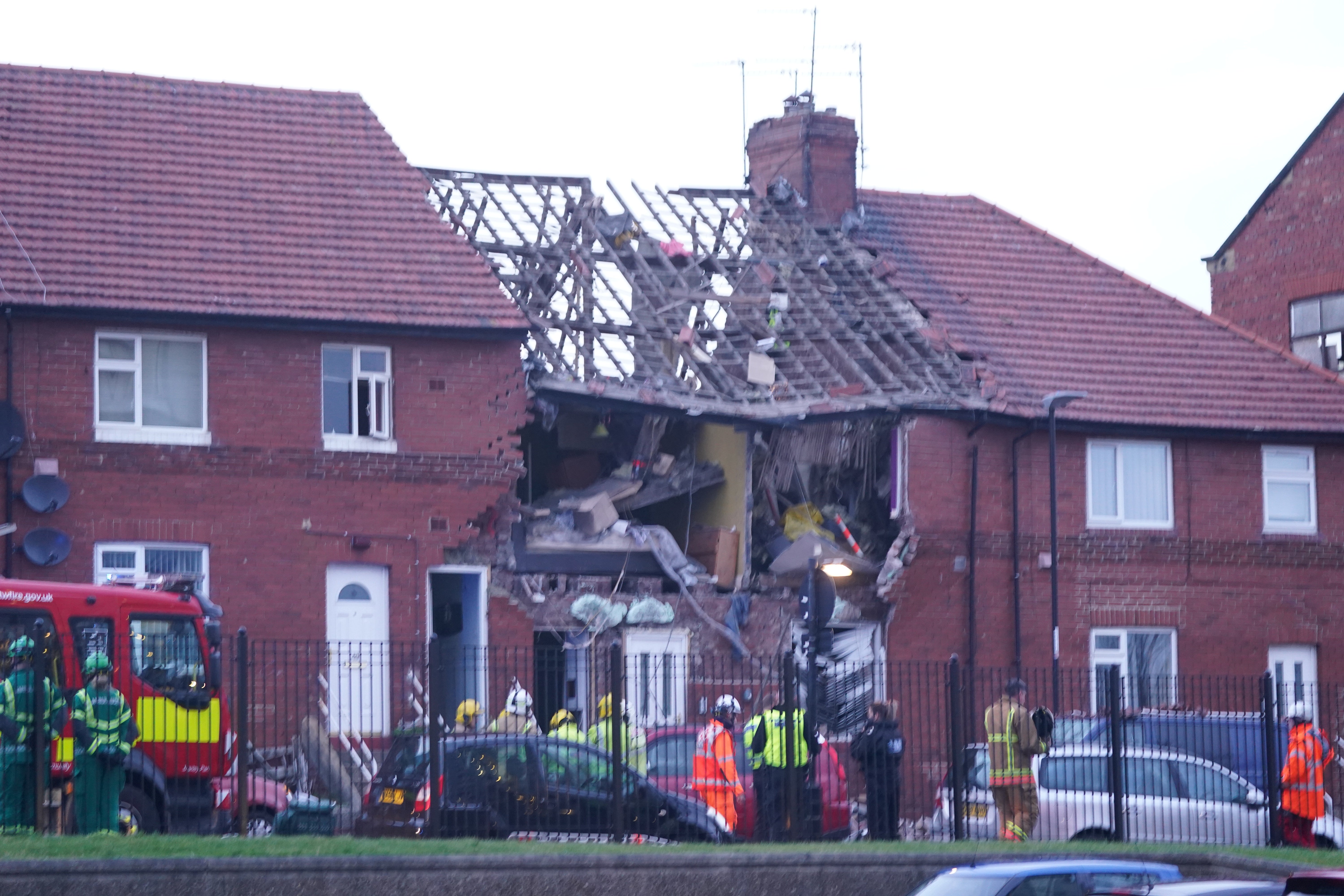 Emergency services at the scene in Whickham Street, Roker (Owen Humphreys/PA)