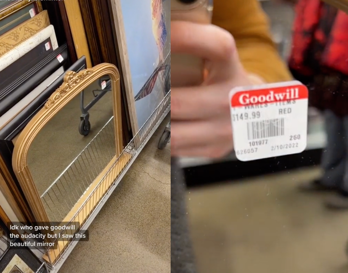 Woman sparks debate after calling Goodwill out for selling a mirror for $150