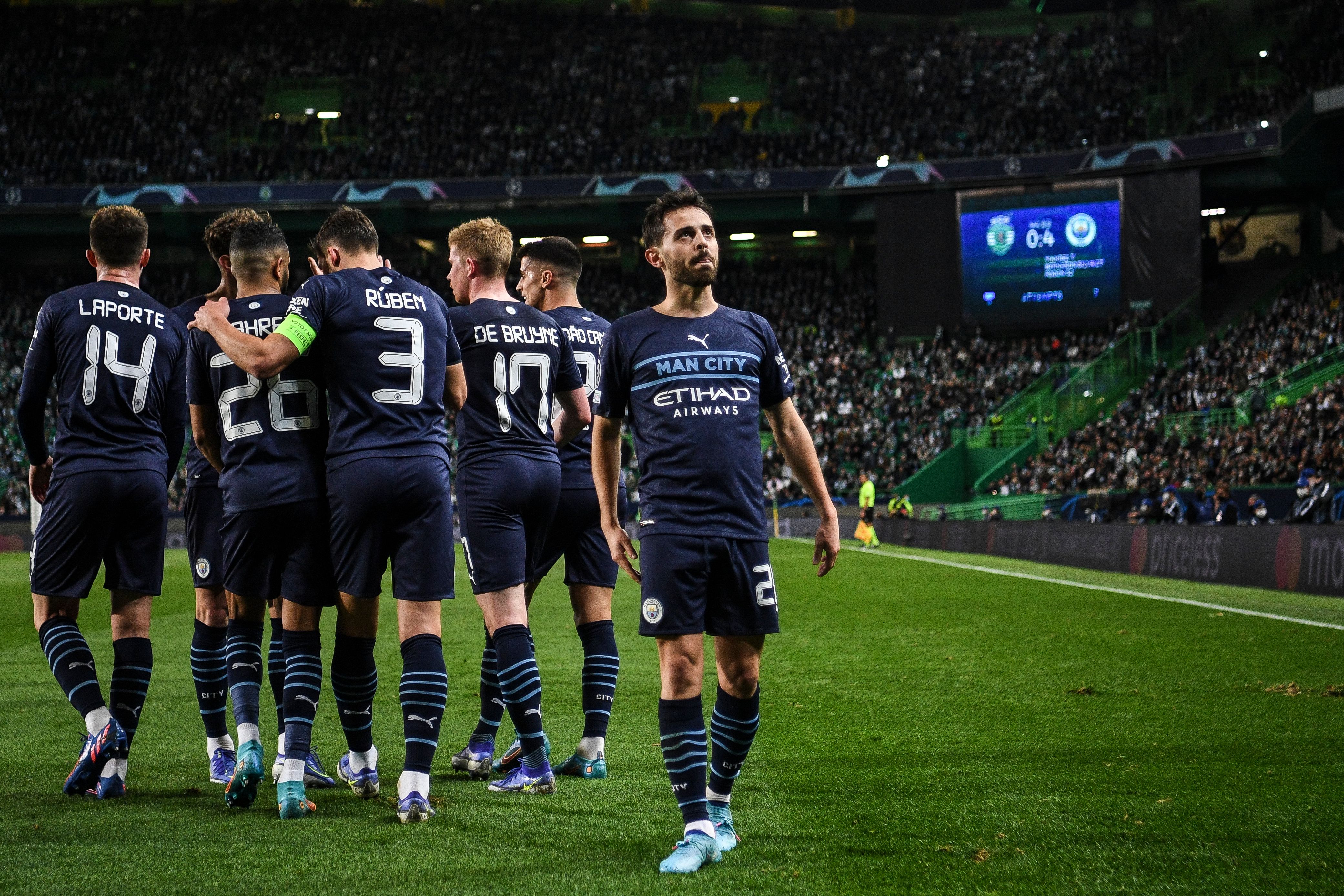 Bernardo Silva struck twice on his return to Lisbon on an emphatic night for Manchester City