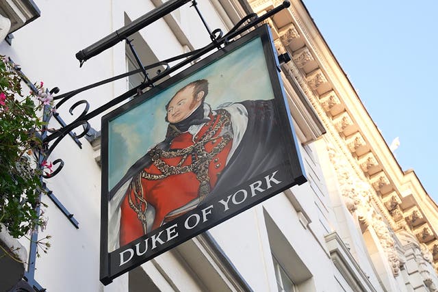 General view of the The Duke of York in Victoria, London. Punters have said pubs called The Duke of York should not have to change their names despite the Queen stripping Andrew of his honorary military roles. Picture date: Friday January 14, 2022.