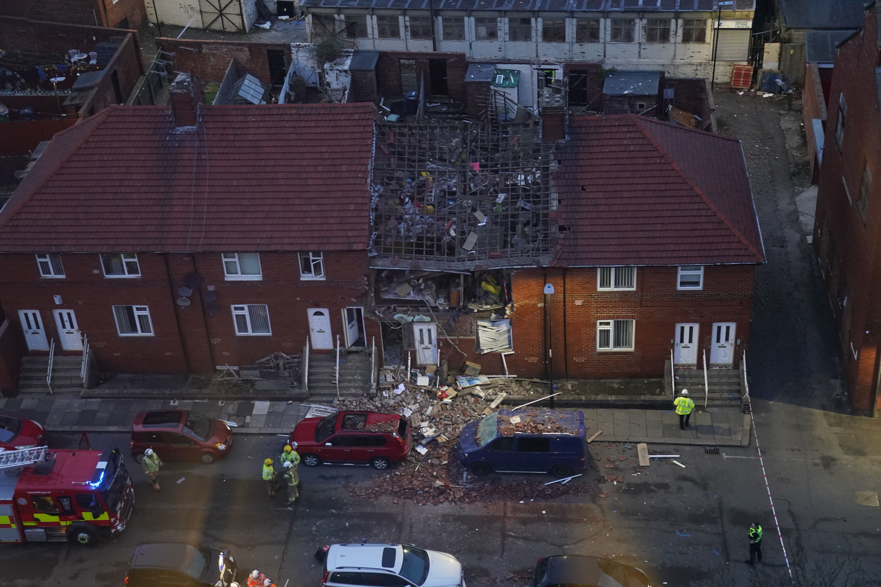 The aftermath of the explosion left the street looking like a ‘war zone’, residents said