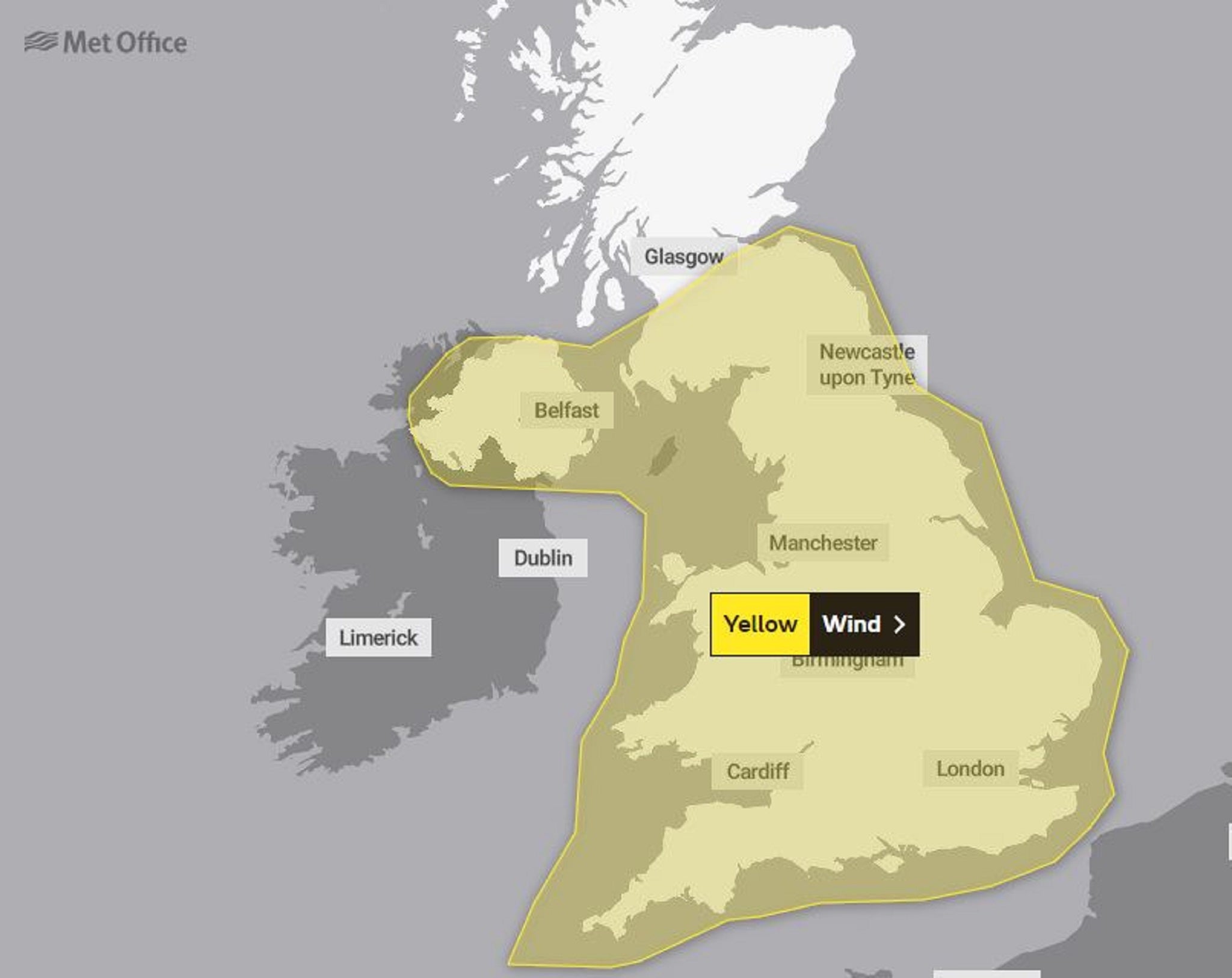 Weather warnings for wind have been issued for much of the UK on Friday ahead of Storm Eunice