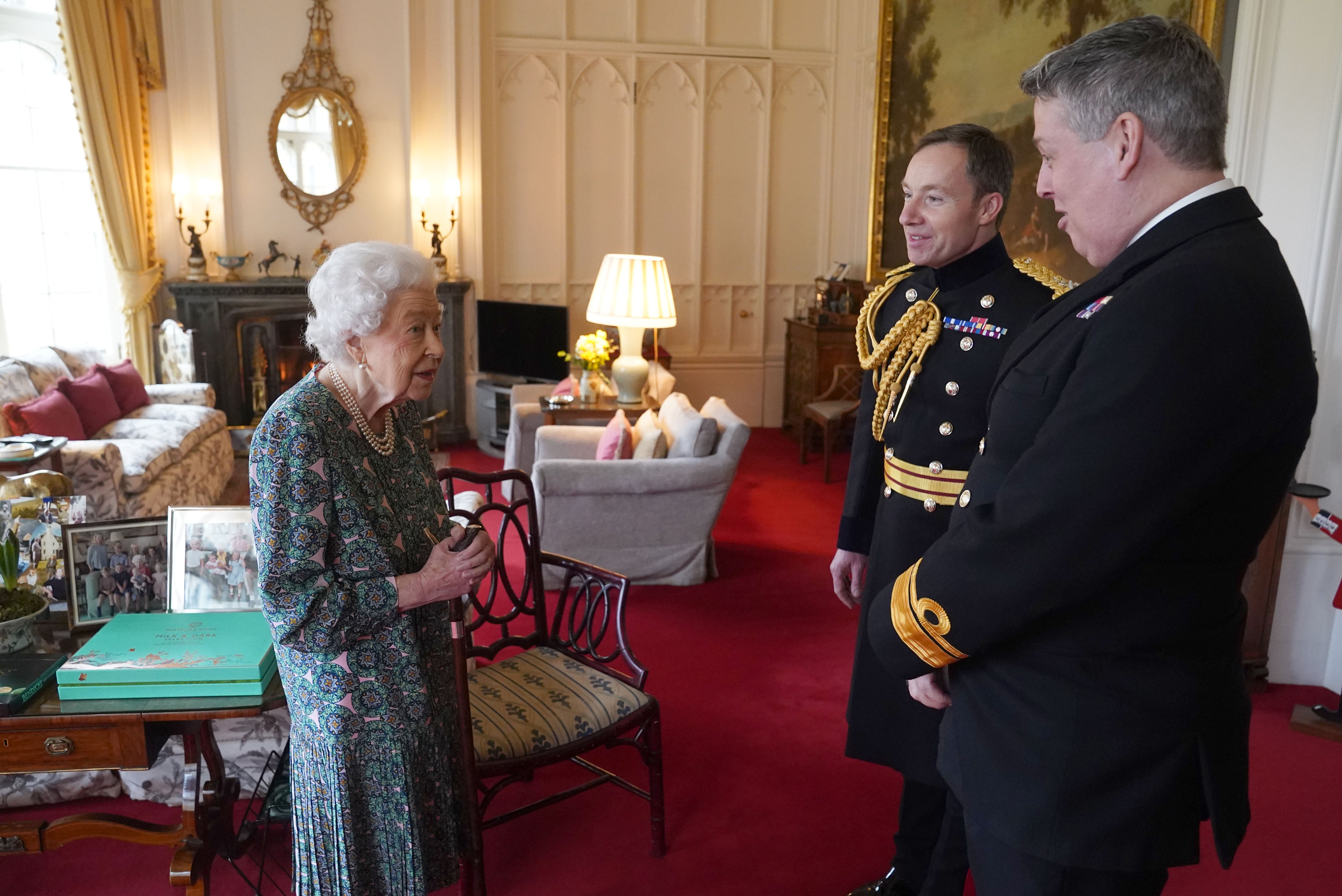 The Queen has indicated she has trouble moving as she held her first in-person audience at Windsor Castle since her Covid scare (Steve Parsons/PA)