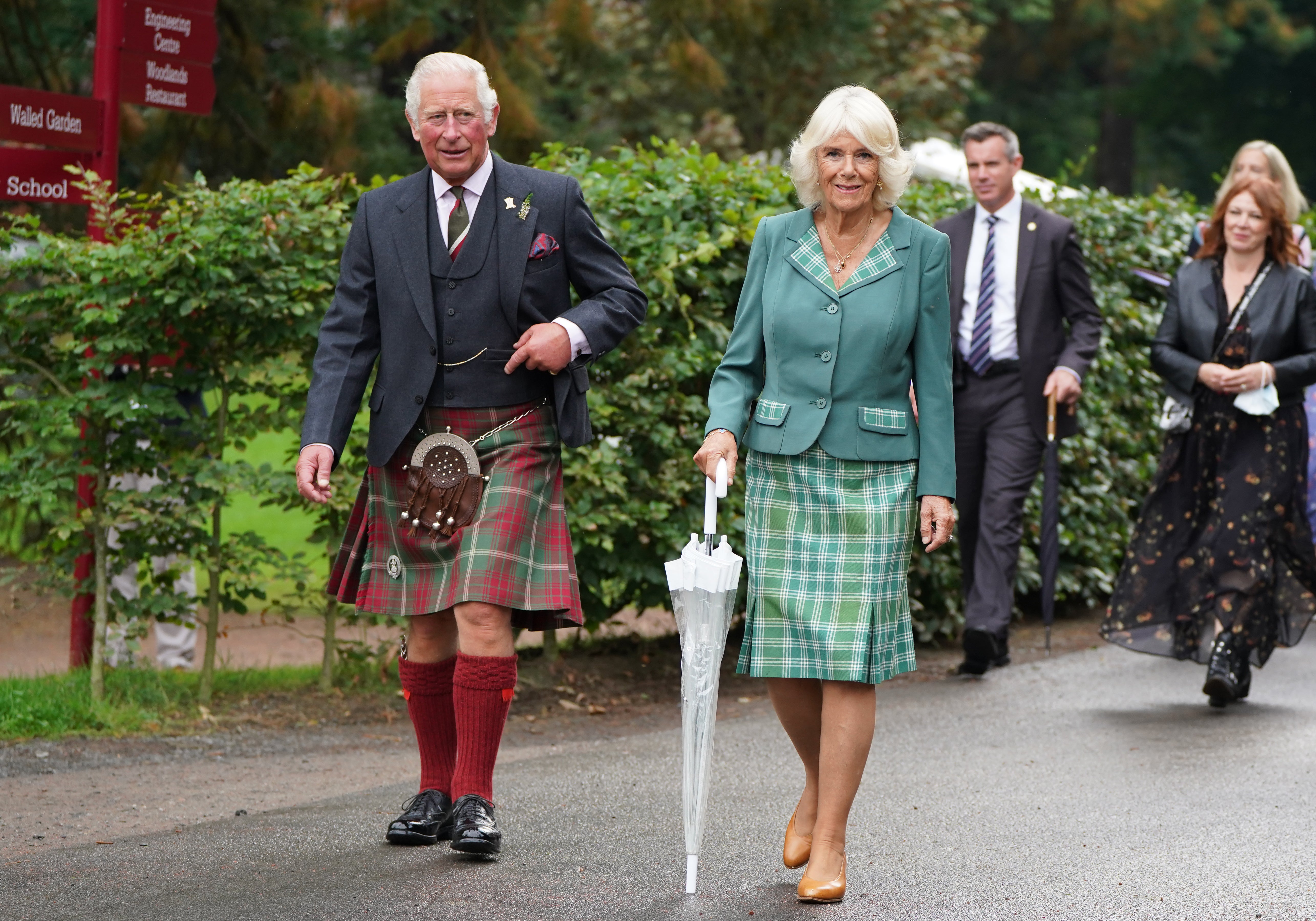 The Prince of Wales and the Duchess of Cornwall in the grounds of Dumfries House, where Michael Fawcett was based (Andrew Milligan/PA)