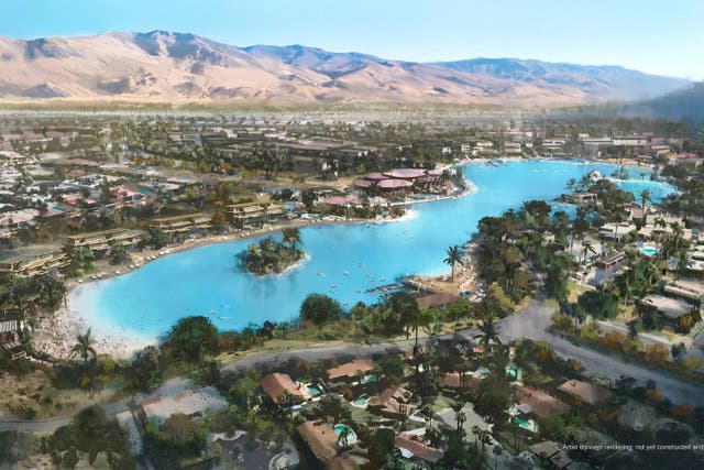 Una representación de Cotino, una comunidad planificada que está construyendo Disney en Rancho Mirage, California.