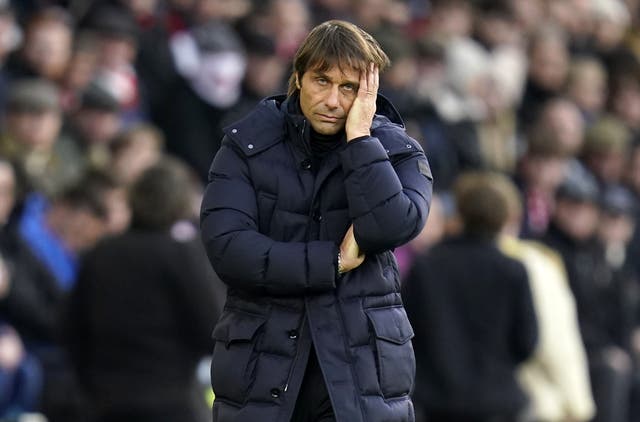 <p>Antonio Conte says Tottenham weakened their squad in January (Andrew Matthews/PA)</p>