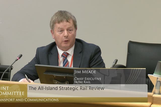 Jim Meade, chief executive of Irish Rail (Oireachtas TV/PA)